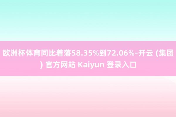 欧洲杯体育同比着落58.35%到72.06%-开云 (集团) 官方网站 Kaiyun 登录入口