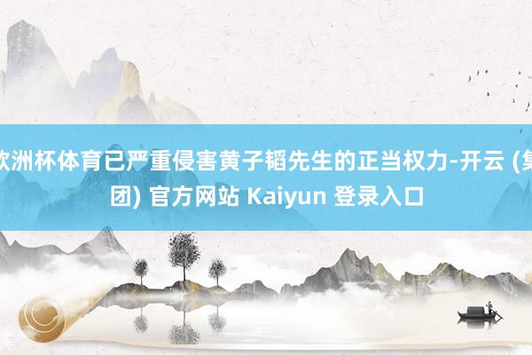 欧洲杯体育已严重侵害黄子韬先生的正当权力-开云 (集团) 官方网站 Kaiyun 登录入口