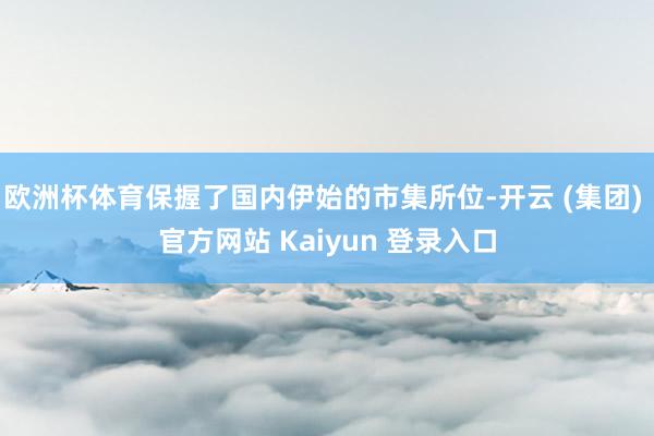 欧洲杯体育保握了国内伊始的市集所位-开云 (集团) 官方网站 Kaiyun 登录入口