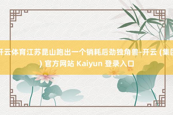 开云体育江苏昆山跑出一个销耗后劲独角兽-开云 (集团) 官方网站 Kaiyun 登录入口