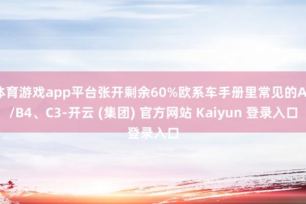 体育游戏app平台张开剩余60%欧系车手册里常见的A3/B4、C3-开云 (集团) 官方网站 Kaiyun 登录入口