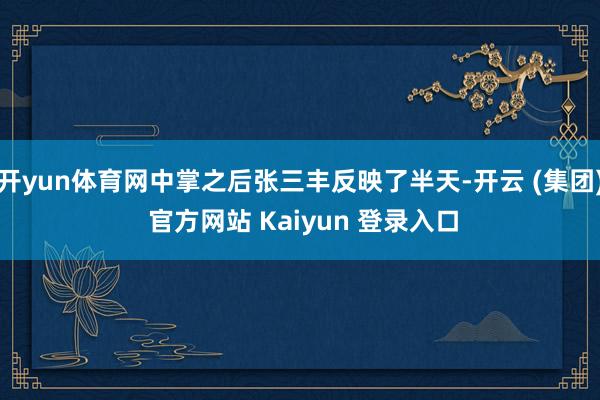 开yun体育网中掌之后张三丰反映了半天-开云 (集团) 官方网站 Kaiyun 登录入口