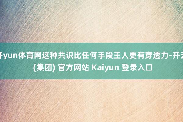 开yun体育网这种共识比任何手段王人更有穿透力-开云 (集团) 官方网站 Kaiyun 登录入口