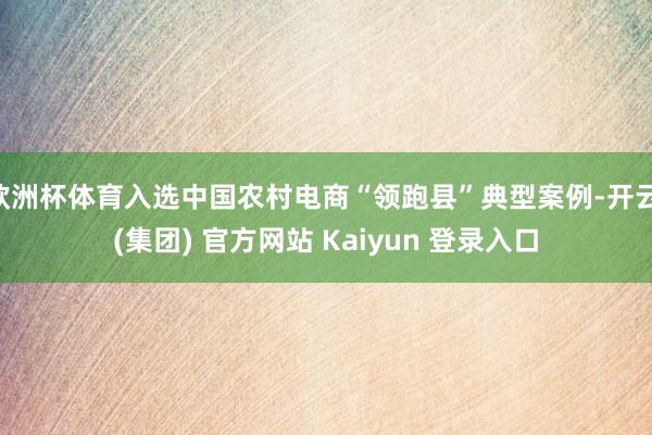欧洲杯体育入选中国农村电商“领跑县”典型案例-开云 (集团) 官方网站 Kaiyun 登录入口
