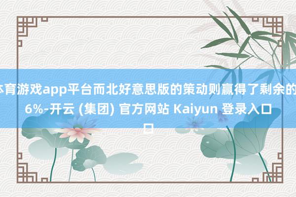 体育游戏app平台而北好意思版的策动则赢得了剩余的46%-开云 (集团) 官方网站 Kaiyun 登录入口